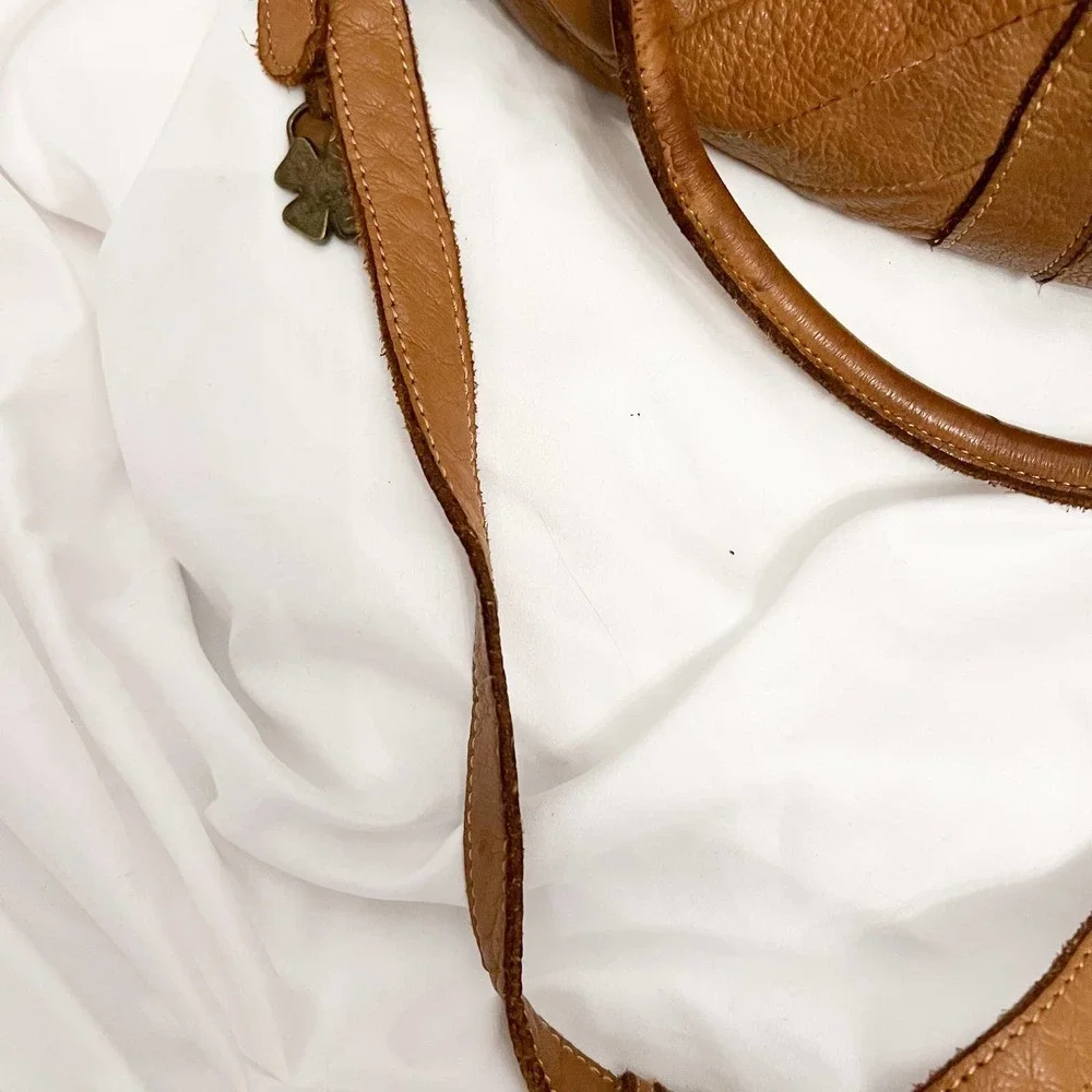 Lucky Brand Y2K Vintage 2000s Chevron Leather Tan Handbag Strap - Picture 5 of 16